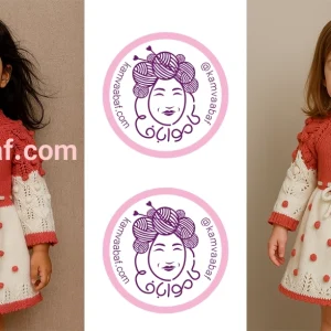 آموزش گام به گام بافت پیراهن دخترانه