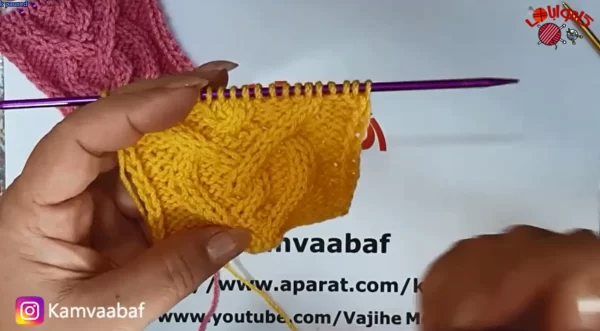 آموزش بافت مدل قلب و پیچ با دو میل