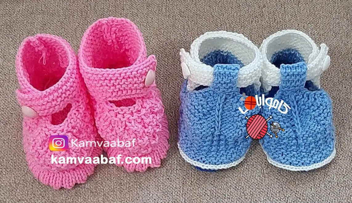 آموزش پاپوش نوزادی دخترانه با دو میل