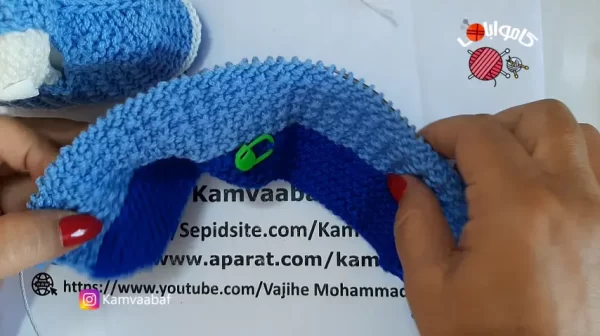 آموزش بافت کفش نوزادی پسرانه با دو میل