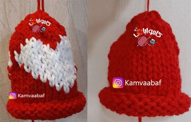 آموزش بافت زنگوله کریسمسی با دو میل