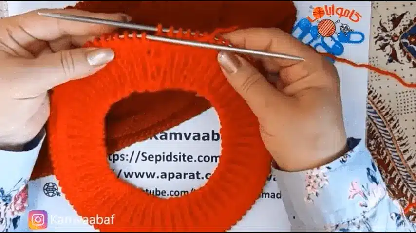 آموزش بافت یقه گرد جلو بسته