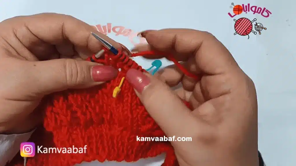 آموزش بافت بلوز یقه گرد از بالا